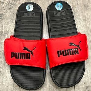 Puma Cool Cat V Slides Men's Size 10 Red and black